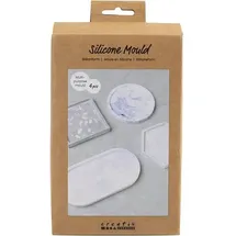 Creativ Company Silikonform Set: Quadrat, Kreis, Sechseck und Oval