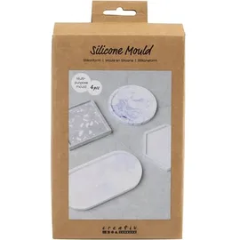 Creativ Company Silikonform Set: Quadrat, Kreis, Sechseck und Oval