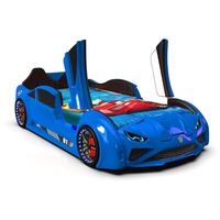 Möbel-Zeit Autobett Kinderbett Autobett Lambo Model mit Flügeltüren, Beleuchtung und Sound blau