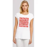 F4NT4STIC Extended Shoulder T-Shirt XOXO Herz Love in weiß
