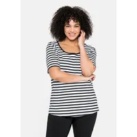 Sheego T-Shirt in schwarz-weiß | Gr.: 44-46