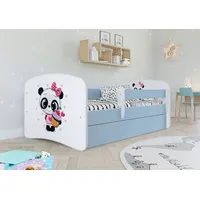 Sellbee Kinderbett Jugendbett 70x140 cm Blau mit Matratze Rausfallschutz