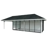 Palmako Pavillon Bianca 24,9 m2 Set 218 Slide - 28 mm - weiß lackiert