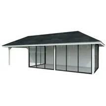 Palmako Pavillon Bianca 24,9 m2 Set 218 Slide - 28 mm - weiß lackiert