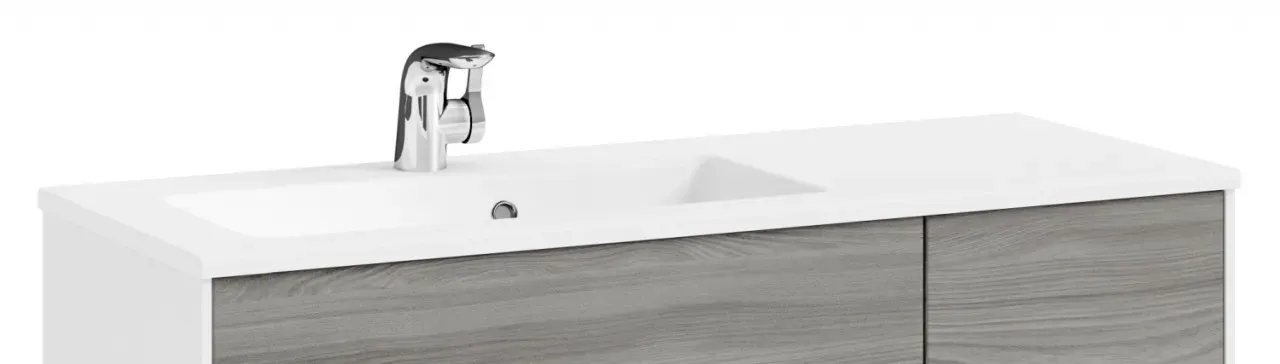 Pelipal Serie 6010 Mineralmarmor-Waschtisch MMWT54-1130-L, B:1130, H:20, T:500mm MMWT54-1130-L