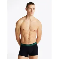 Tommy Hilfiger Herren 3er Pack Boxershorts Trunks mit Logobund, Mehrfarbig (Blue Ink/ORN Green/Primary Red), M