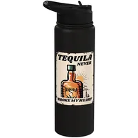 Tequila Never Broke My Heart I Bar Alkoholisch Drink Party Stainless Steel Insulated Water Bottle