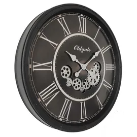 GLOBO Wanduhr 76 cm römisches Ziffernblatt schwarz