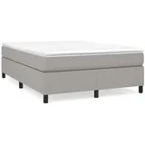 vidaXL Boxspringbett mit Matratze Hellgrau 140x200 cm Stoff