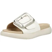 Gabor Pantolette GABOR Damen, Gr. 37, weiß, silber, Glattleder, Schuhe Pantolette,