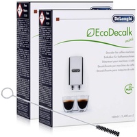 2x Entkalker Delonghi EcoDecalk Mini Power Plus mit Reinigungsbürste für Kaffeevollautomaten