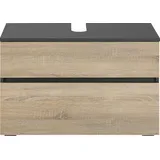 Home Affaire Waschbeckenunterschrank »Wisla«, Siphonausschnitt, Push-to-open-Funktion, Breite 80 cm, Höhe 55 cm, grau