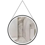 Home Deluxe LED-Spiegel Schwarz, Glas, 40x40x1 cm Badezimmer, Badezimmerspiegel, Badspiegel