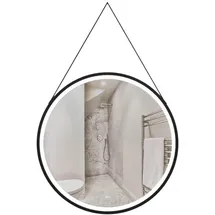 Home Deluxe LED-Spiegel Schwarz, Glas, 40x40x1 cm Badezimmer, Badezimmerspiegel, Badspiegel