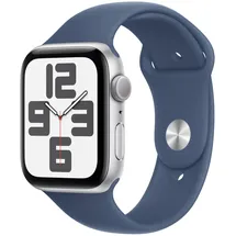 Apple Watch SE 2024 GPS 44 mm Aluminiumgehäuse Silber, Sportarmband Denim S/M