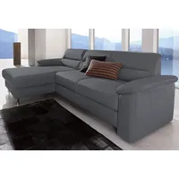 sit&more Ecksofa Ascara L-Form, inklusive Boxspring/Federkern-Polsterung, wahlweise mit Bettfunktion grau