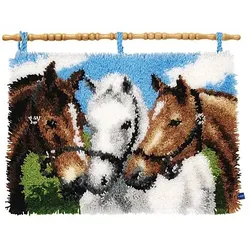 Knüpfteppich "Unsere Pferde" 55 x 40 cm