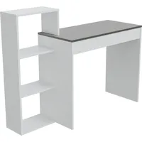 Hago HAGO24 Schreibtisch Regal Kombination 110x72x40cm weiß grau Pressspan