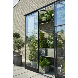 Juliana Halls Gewächshaus Qube Lean-to 26 mit 3 mm Sicherheitsglas 1,2 m2 Schwarz