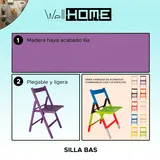 WellHome - Stuhl BAS aus Buchenholz, Lila-Finish 43x47x79 cm