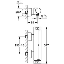 Grohe Grohtherm 2000 Thermostat-Duschbatterie (34169001)