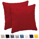 Kissenbezug 80x80 (Set mit 2) - 100% Jersey Baumwolle 150 g/qm Kissenbezüge -Rot - Für Kissen 80 x 80 cm - Kissenhülle - Kissenbezug - Resistent und Hypoallergen - Dreamzie