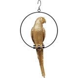 Kare Deko Objekt Swinging Parrot, Gold, Stahlgestell, Tiermotiv, Deko Figur, Papagei, handgefertigt, 57x27x14 cm (H/B/T)