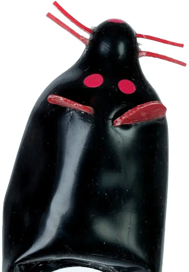 CONDOMERIE - HANDBEMALTE NEUHEITSKONDOME SCHWARZE MAUS XL