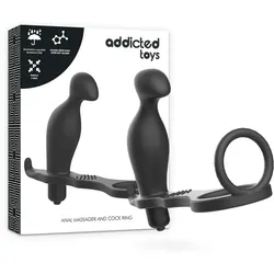 Analplug cockring schwarz addicted toys premium