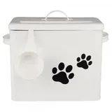 ib laursen Metall-Box mit Deckel für Hundefutter + Messbecher in weiss | Gr.: onesize