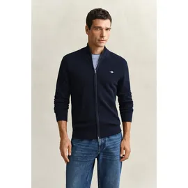GANT Strickjacke MICRO TEXTURED COTTON ZIP CARDIGAN blau, L