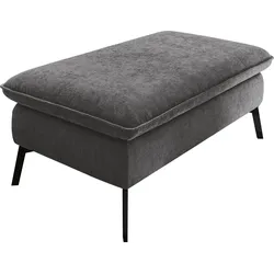 Hockerbank 3C CARINA "Haya", grau, B:116cm H:47cm T:71cm, Flachgewebe (100% Polyester), Hocker, Polsterbank, passend zum "Haya" Ottomanen-Ecksofa, Bodenfreiheit 18 cm