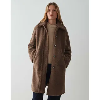 Opus Damen Mantel aus Teddyfell mit Eingrifftaschen Modell Heddy Schoko, 42