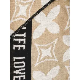 Zwillingsherz Dreieckstuch "Classy-ZH", Damen, beige schwarz, Strick, Obermaterial: 50% Baumwolle, 50% Polyacryl, gemustert, mehrfarbig, Modetücher, Feinstrick, klassisches Muster, positiv Botschaft, wärmend