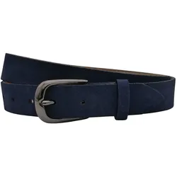 Ledergürtel ANNAMATONI "AnnaMatoni Damen Ledergürtel in hochwertigem Velour Leder 3cm", Damen, Gr. TW110 - 125cm Gesamtlänge, marine 490, 100% Leder, Gürtel Ledergürtel