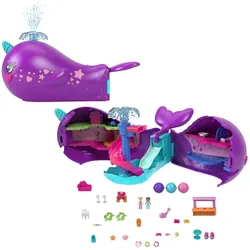 Mattel HKV71 - Polly Pocket - Sparkle Cove Narwal-Abenteuer Boot – Magie und Spielspaß auf hoher See!