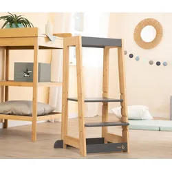 roba Lernturm holz anthrazit - 54x43,5x88cm - anthrazit - Holz / Holz