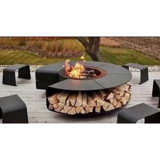 Feuerstelle Grill Sitzecke Feuerschale Feuerkorb Feuertonne BBQ Garten Terrasse