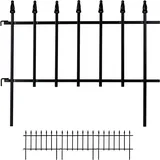Relaxdays Beetzaun Metall, HxB: 45,5 x 226 cm, Garten Beeteinfassung zum Stecken, 4 Zaunelemente, Gotik Design, schwarz