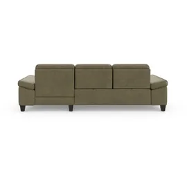 sit&more Ecksofa SIT & MORE "Westham L-Form", grün (olive), B:275cm H:88cm T:172cm, 100% Polyester, Sofas, Ecksofa, Recamiere, mit oder ohne Bettfunktion, Bettkasten, Füße wengefarben