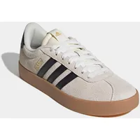 Sneaker ADIDAS SPORTSWEAR "VL COURT 3.0", Gr. 38, cream weiß, core schwarz, gold metallic, Leder, Synthetik, Schuhe Sneaker, inspiriert vom Design des adidas samba