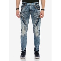 Cipo & Baxx Straight-Jeans im lässigen Biker-Look blau 31