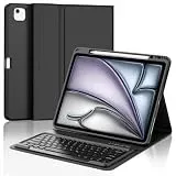 WINCHKING Hülle Mit Tastatur Für iPad Air 13 Zoll (M4/M3/M2) 2026/2025/2024, Magnetisch Bluetooth Tastatur Hülle Für iPad Pro 12.9" (3. 4. 5. 6. Gen), Abnehmbarer Mit QWERTZ Layout, Schwarz