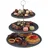 Relaxdays Etagere, 3 Etagen, Schiefer, Kuchen, Snacks, Obst, Metallgriff, Servierständer, HxD 34x30 cm, anthrazit/silber,
