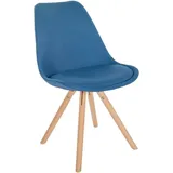 CLP Esszimmerstuhl Sofia Stoff, mit Holzgestell blau