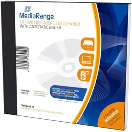 MediaRange Laser Reinigungs-CD mit antistatischer Bürste, Weiß
