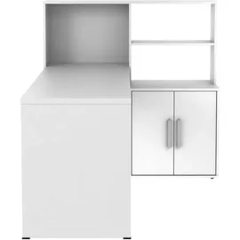 vente-unique Eckschreibtisch mit Stauraum - Weiß - LEON