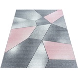 Ayyildiz Beta 1120 Kurzflorteppich 80 x 150 cm pink/grau
