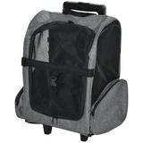 PawHut Hundetrolley Transporttasche Tragetasche 2-in-1 Haustierrucksack Grau 42 x 25 x 55 cm - grau