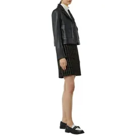 Comma, Minirock Damen Kariert Schwarz/ Silber 44